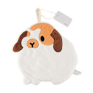 Cute Puppy Shaped Coral Fleece Hand Towel - Quick-Dry Hanging Kitchen Bathroom Towel