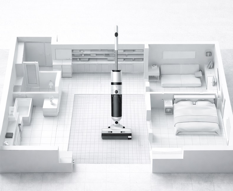元谷 吸拖洗三合一洗地機|家用電動拖把|乾濕兩用|自動自清潔