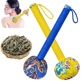 Bailingke 2개입 건강 관리용 쑥 마사지 망치, 수동 쑥 마사지기, 전신 마사지 망치, 천연 쑥, 전신 마사지, 파란색과 노란색