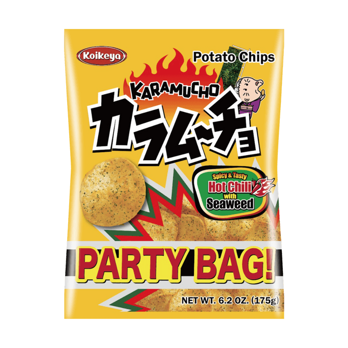 Koikeya Potato Chips Hot Chili Seaweed Flavor,6.2 oz