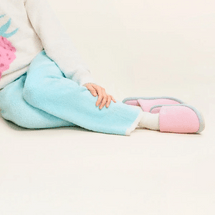 Mianmian 305Home Unisex Terry Color Block Slippers Lilac Pink/Blue EU 37-38