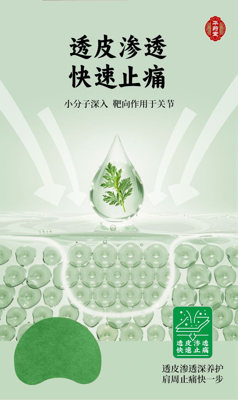华药堂 艾草肩周贴 肩周炎专用贴膏 肩膀疼酸痛 颈椎肩颈关节热敷神器 12贴*1盒