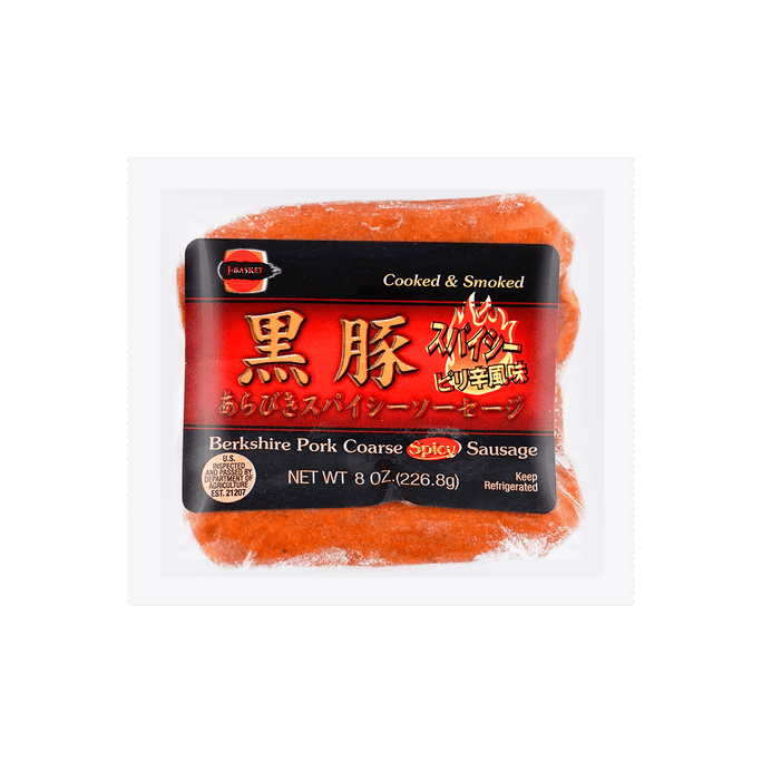【冷冻】日本日本J-BASKET 日式黑豚猪肉小香肠 辣味 226g