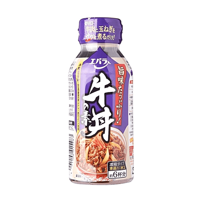 日本EBARA FOODS 牛丼素牛肉蓋飯醬 200ml【濃縮型】【日高昆布】【紅酒入】