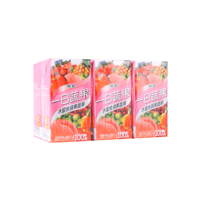 Peach & Apple Mixed Fruit & Vegetable Juice - from Concentrate, 6 Packs* 5.4fl oz