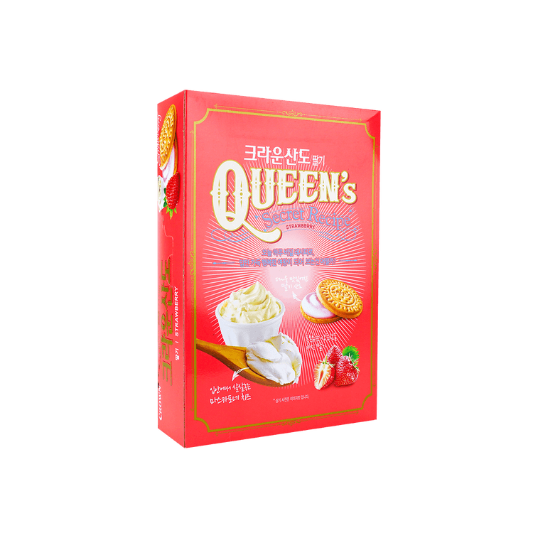 韓國CROWN皇冠 草莓夾心餅乾 大盒裝 323g 15