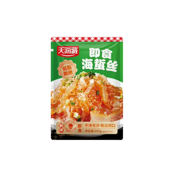 天海藏 即食海蜇絲 涼拌鮮脆爽口涼菜速食夜宵下酒下飯菜200g*1袋