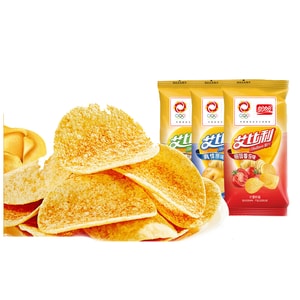 Potato Chips Snacks (Puffed Food) Variety Sharing Pack: Original Tomato + Barbecue Flavors 30g × 15 Bags