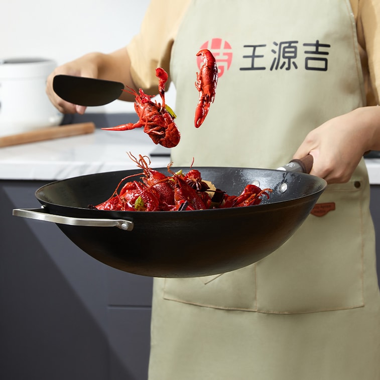 32CM Breathing Iron Wok –Traditional Cast Iron Wok Hand-Poured Coating-Free Naturally Non-Stick Seasoning,For Gas Stove and Open Flame 4