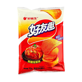 好丽友 好友趣 厚切薯片 韩国泡菜味 70g【原切土豆】【咔嚓劲脆】