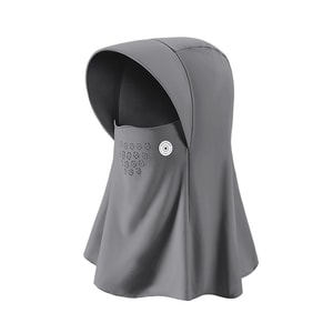 Summer Sun Protection Mask One-piece Ice Silk Breathable Open-ended Hair Hole Light Deep Gray