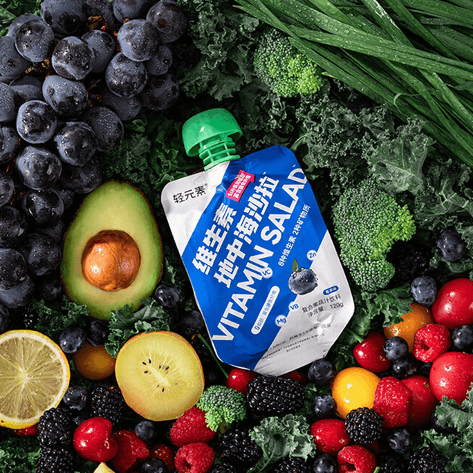 Vitamin Mediterranean Salad Fruit Juice Berry Flavor, 4.23 oz 