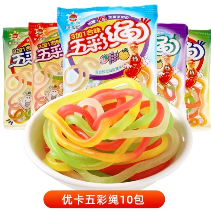 优卡 五彩绳软糖 12g*10包