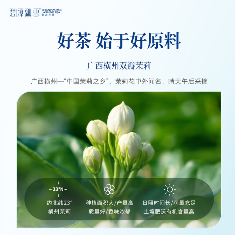 Bitan Piaoxue Jasmine Tea, Emei Mountain Super Grade 50g, Popular Small Blue Can Flower Tea, Old & New Packaging Transition 5