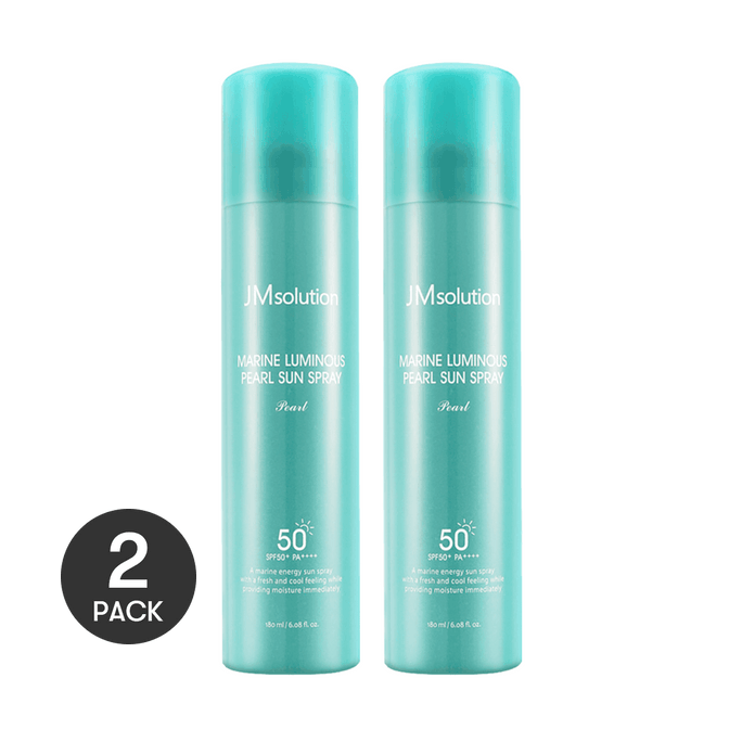 韓國JM SOLUTION肌司研 青光海洋珍珠防曬噴霧 提亮煥白 SPF50+/PA++++ 180ml *2【2份超值裝】