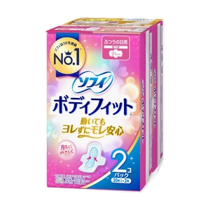 日本UNICHARM尤妮佳 苏菲纤体日用卫生巾 带护翼 20片入*2包 21cm 亲肤舒适 贴肤不起皱不漏