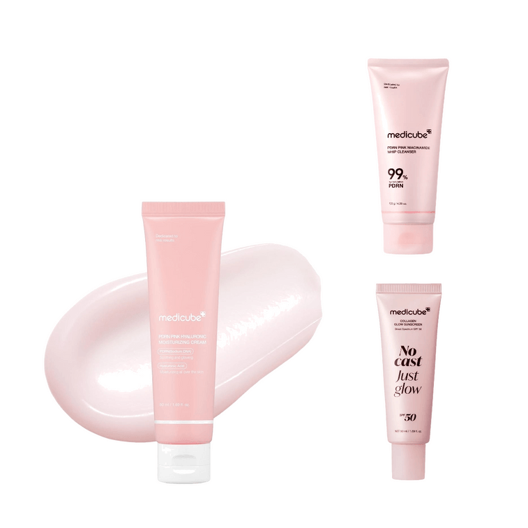 Crème solaire Collagen Glow sans traces, juste de l'éclat 1.69 fl oz×1 + Crème hydratante PDRN Pink Hyaluronic 1.69 fl oz×1 + Nettoyant moussant PDRN Pink Niacinamide 4.23 oz×1【3 Articles】 6