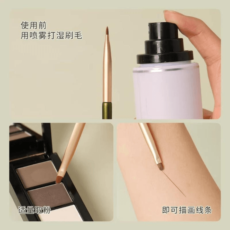 [중국 직배송] 안티에이징 N21 직각 아이라이너 브러시, 초박형 혀 모양 플랫팁, 1개 3