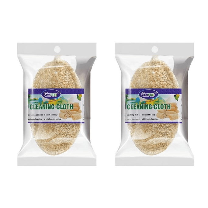 Natural loofah dishwashing and pot-scrubbing dishcloths 2 pieces per pack