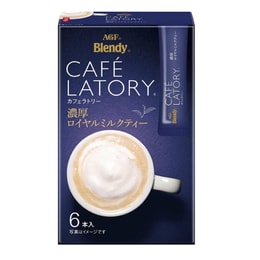 【日本直郵】AGF Blendy LATORY醇厚速溶咖啡 皇家奶茶 6條 藍色