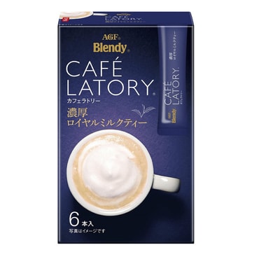 【日本直邮】AGF Blendy LATORY醇厚速溶咖啡 皇家奶茶 6条 蓝色