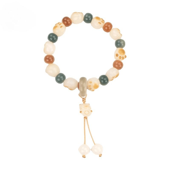 【中国直送】ギフト工房 菩提猫の足型 仏教ビーズ ホリデーギフトブレスレット *1個