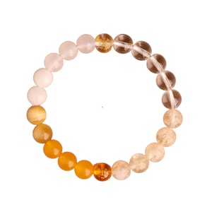 Five Elements Supplement Lucky Metal Water Wood Fire Earth Dual Attribute Bracelet Multi Gem Natural Crystal Balance BraceletMetal Earth Style 8mm 1 Piece