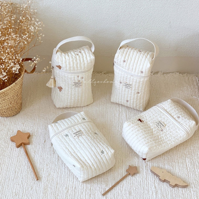 Korean Ins Mommy Bag Lightweight Multifunctional For Outdoor Use Embroidered Handbag Portable Bag Snowflake One Piece 3
