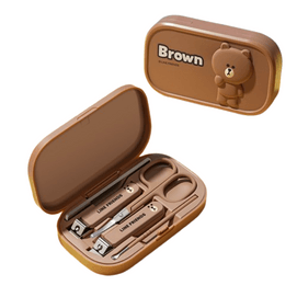 Brown Bear Nail Clipper Set Splash-Proof Portable 5-Piece Set