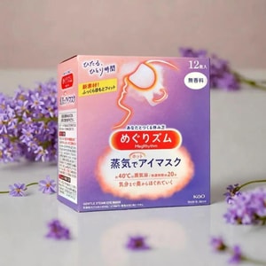 日本KAO花王 美舒律蒸汽眼罩 助眠透气 热敷护眼贴 缓解疲劳去黑眼圈 #无香型 12枚入 包装随机发送