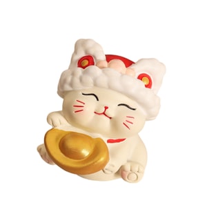 【中国直邮】 HSPM 醒狮招财猫小摆件 创意桌面招财猫装饰品  元宝招财猫 1个