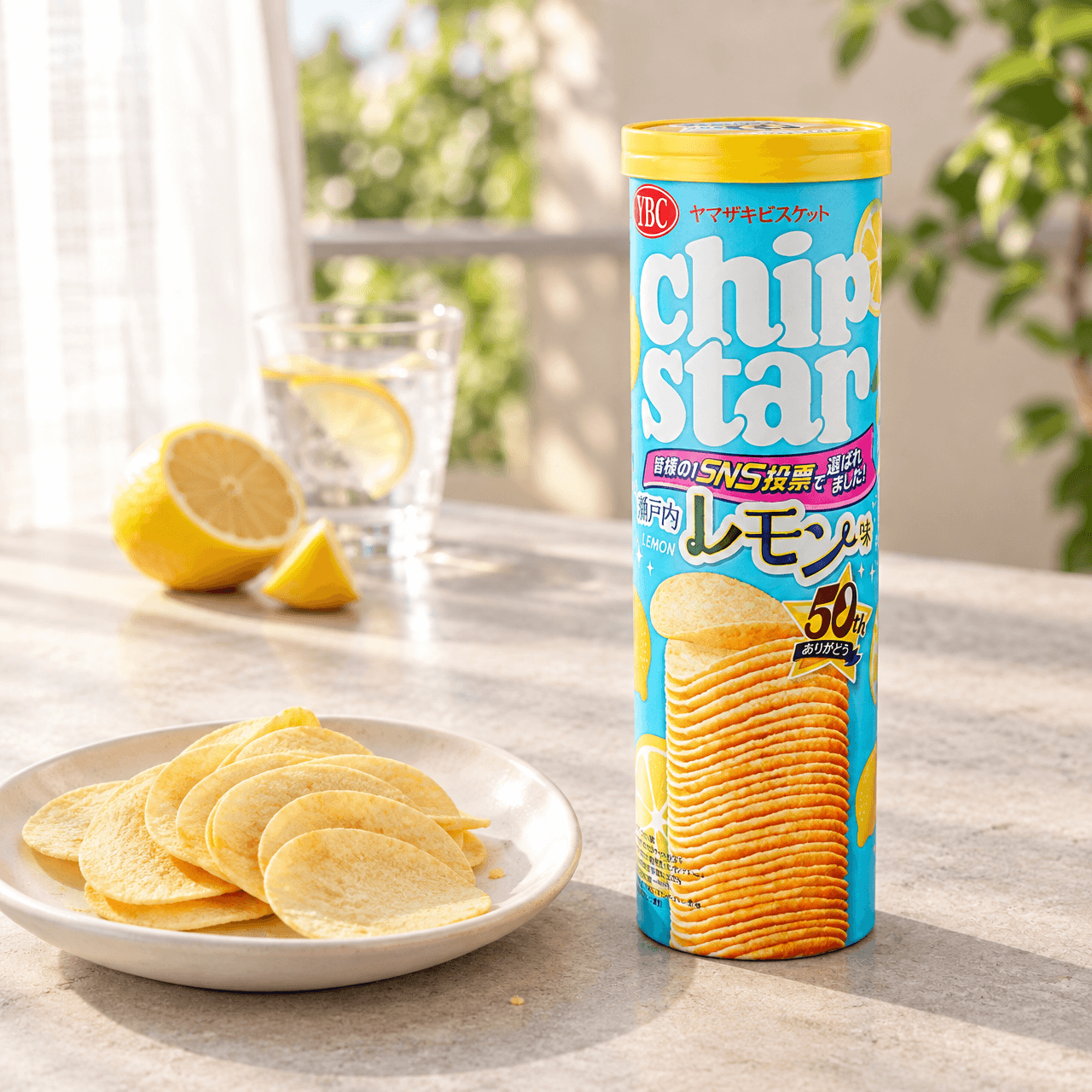 YBC Chip Star Baked Potato Chips, Setouchi Lemon, 3.7 oz【SNS Fan