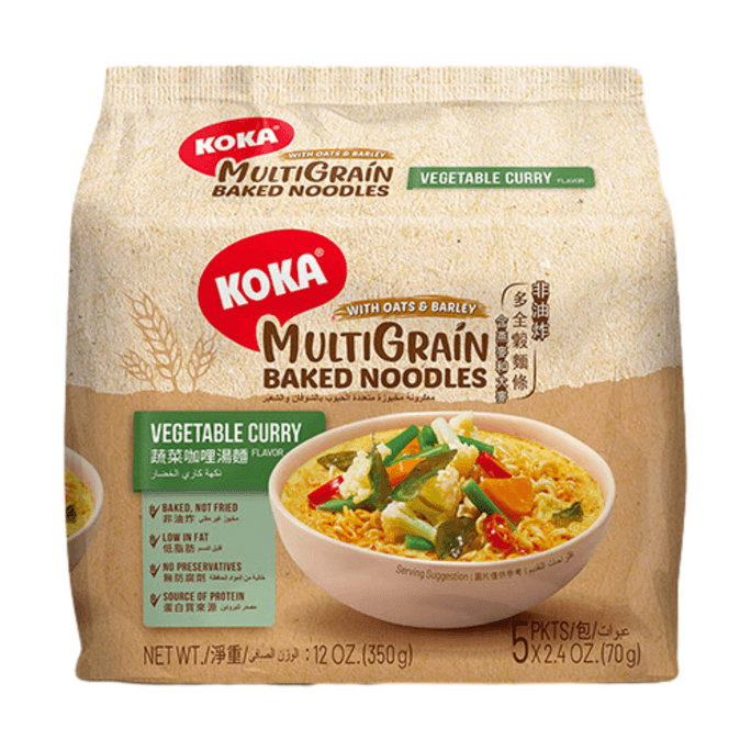 【中国直送】シンガポール KOKA 野菜カレーヌードル（70g×5パック）350g