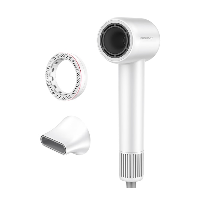 SuperFlow1, Ionic High-Speed Hair Dryer HD10U Standard Edition (Essence Ring+Hair Care Diffuser Nozzle*1)12/cs #White