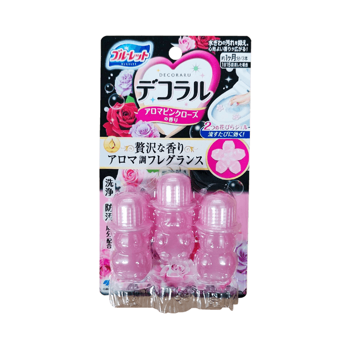 KOBAYASHI Toilet Bowl Blossom Bear Toilet Gel Pink Rose Scent 7.5g×3bottle