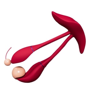 Crimson Flame Twin Anal Plug APP Version Female Wearable Outdoor Powerful Shock Remote Control Adult Sex Toy 1 Pack