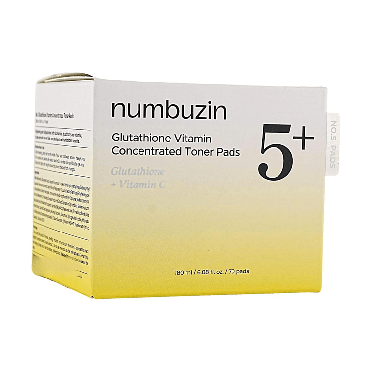 numbuzin glutathione pad No.5+ Vitamin-Niacinamide Concentrated Pad, 6.08 fl oz (70 Pads) Staff Edits