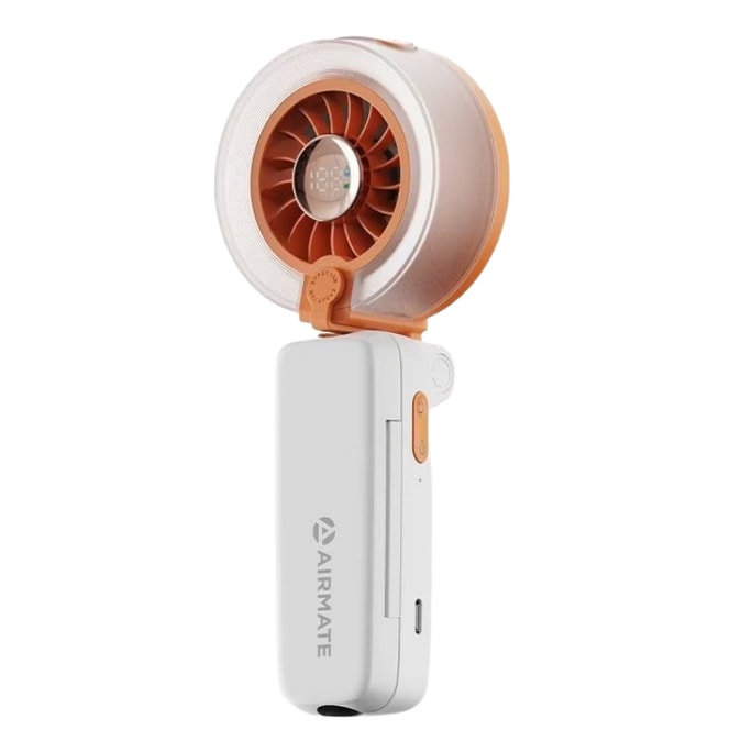 Portable Foldable Cordless Spraying Mini Fan 100 Modes USB Rechargeable Orange 4 In 1