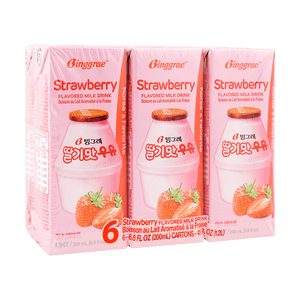 Strawberry Flavored Milk Drink,Korean Sweet and Creamy Beverage,6.8fl oz*6 Packs【Trending on TikTok】