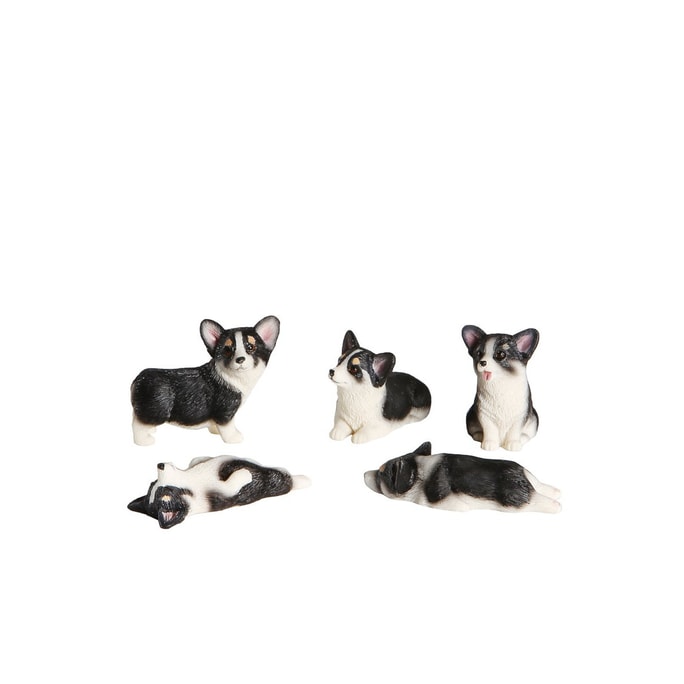  Mini Corgi Puppies Set #Black & White