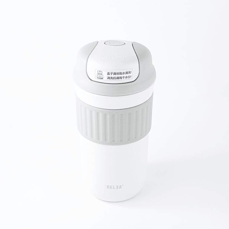 스테인레스 스틸 진공 단열 텀블러 여행용 커피 머그컵 뚜껑 포함 화이트 430ml 3