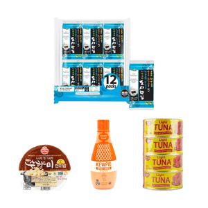 韩国JAYONE 调味海苔+韩国DONGWON东远 辣味金枪鱼罐头+韩国OTOKI不倒翁 水香米即食糙米饭+日本KEWPIE丘比 是拉差蛋黄酱 60g+600g+210g+355ml【4件超值组合装】