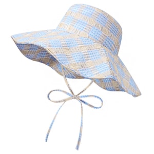 [중국 직배송] 고러브조이 챙이 큰 자외선 차단 모자 밀키 블루/톱, 인터넷 연예인 스타일과 동일, 작은 얼굴 노출, 통기성 및 발열