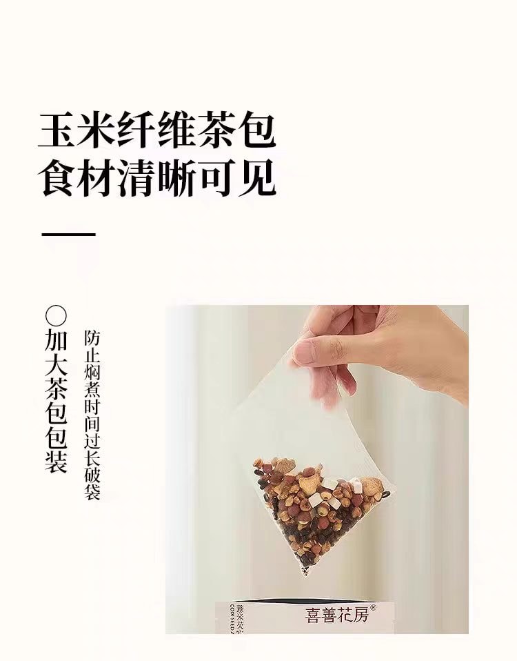 【中國直郵】 喜善花房 紅豆薏米芡實茶非健脾祛濕茶赤小豆茯苓養生茶大茶包沖泡30g*4袋