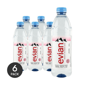法国EVIAN依云 天然矿泉水 500ml *6【6份超值装】【源自法国阿尔卑斯山脉】【富含天然电解质】