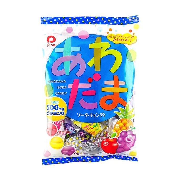 日本PINE 清凉汽水糖果 苹果菠萝葡萄味 120g