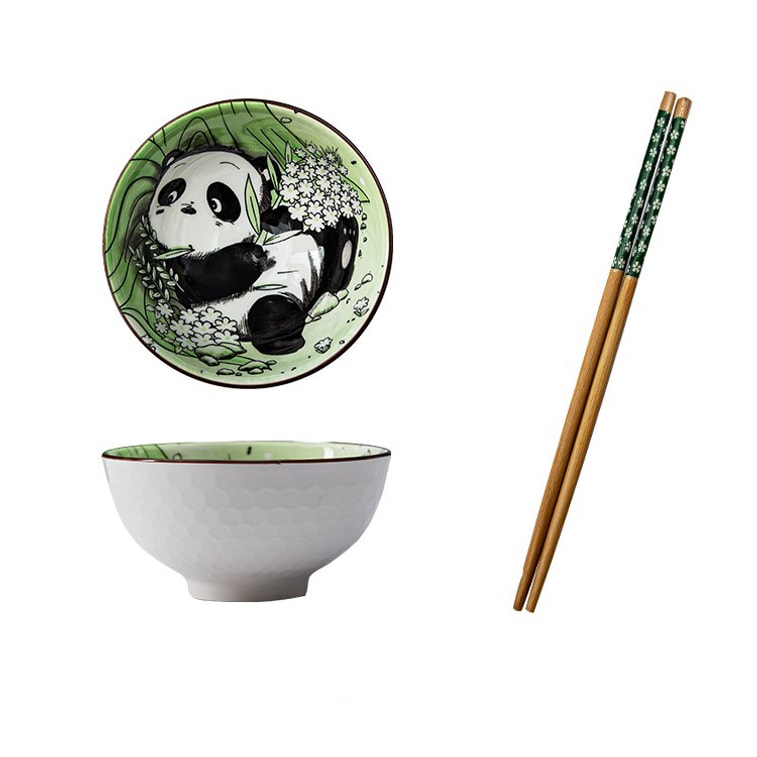 学厨 熊猫碗带筷 双碗 国宝礼盒装 新年添碗添福气 赠两双筷子 3
