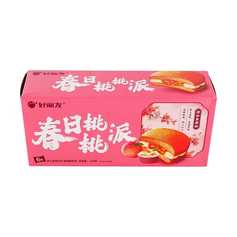 Spring Peach Yogurt Flavor Cake Pie , 6 Piece 4.86 oz 3