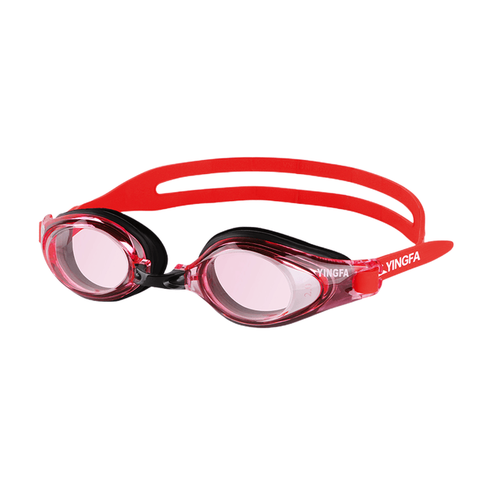 Swimming goggles waterproof anti-fog HD flat light or myopia optional upgrade model red 700°