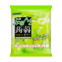 日本ORIHIRO 低卡高纤蒟蒻果冻 青葡萄味 6枚入 120g
